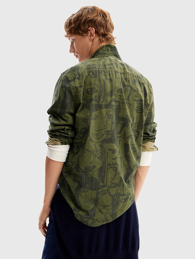 Cotton shirt in green color - 3