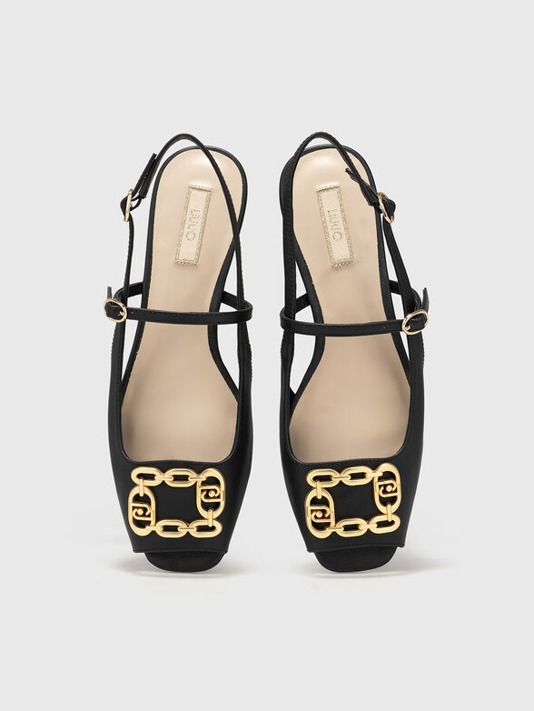 Leather sandals with gold accents - 6