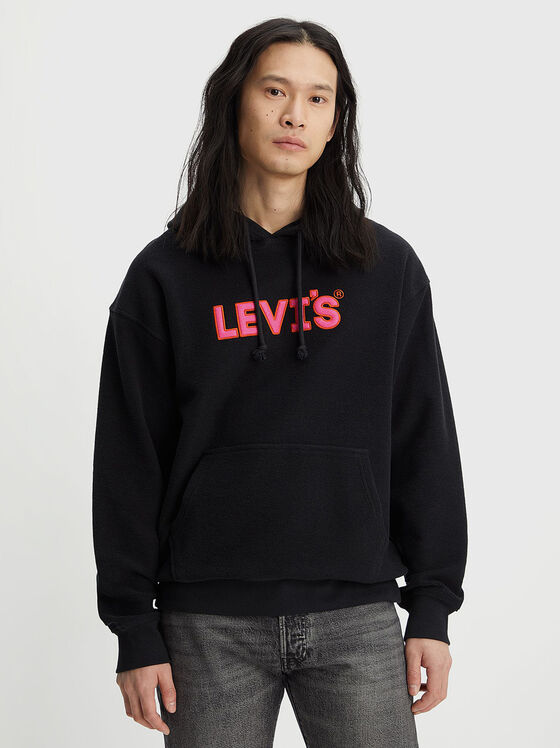 Black sweatshirt with logo accent - 1