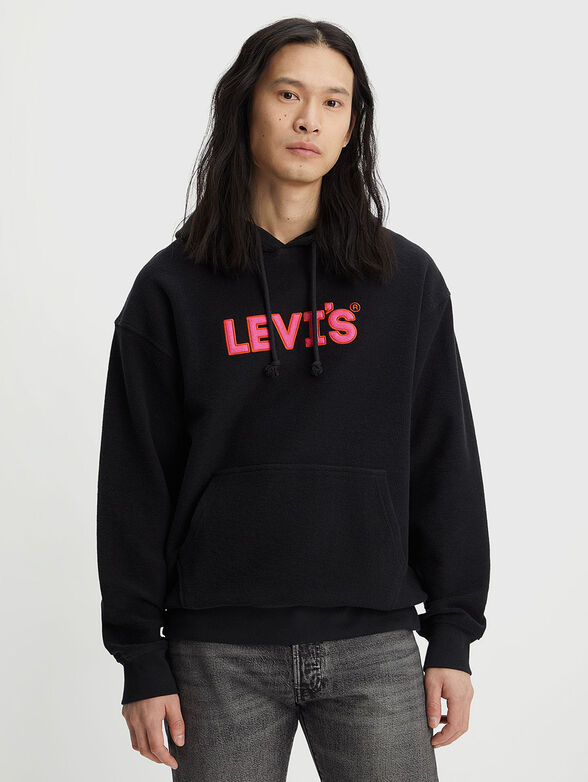 Black sweatshirt with logo accent - 1