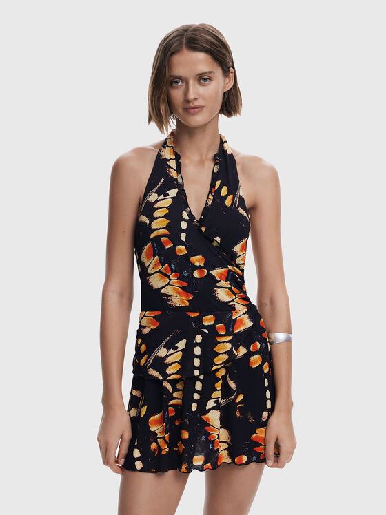 Short printed viscose jumpsuit - 1