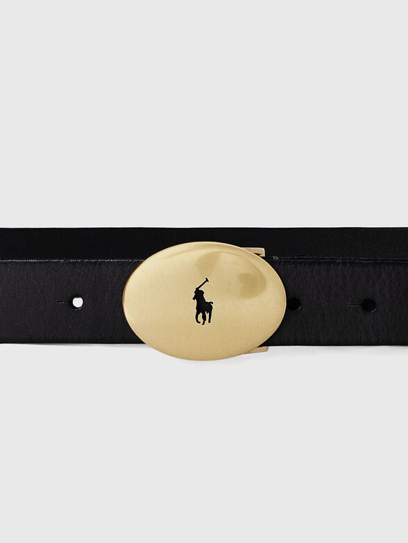 Leather belt with accent buckle - 2