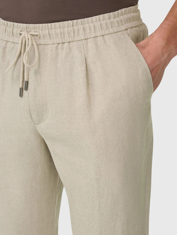 Linen pants with an elastic waistband - 3