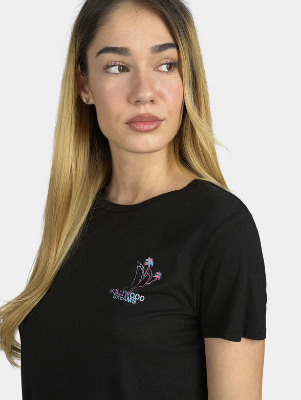HOLLYWOOD HEELS black T-shirt with print - 3