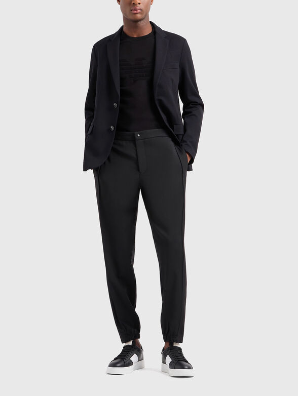 Cotton T-shirt with oval neckline in white - 2