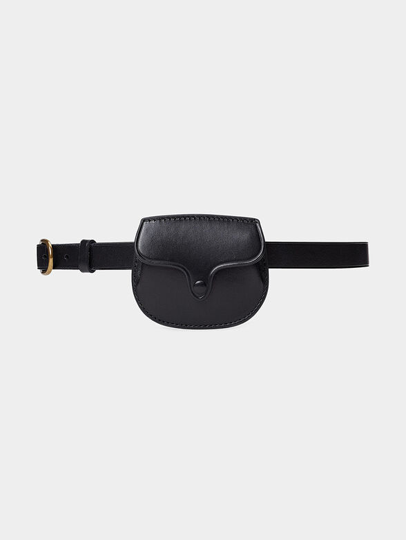 Black leather belt bag - 1