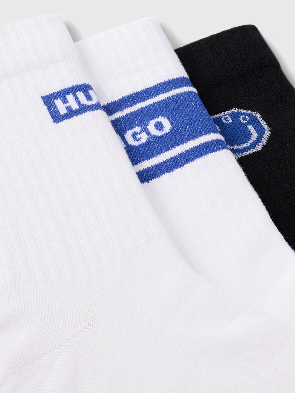 Set of three pairs of socks with contrasting logo - 2