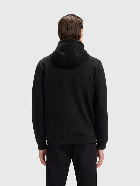 Cotton sweatshirt with hood in black - 3