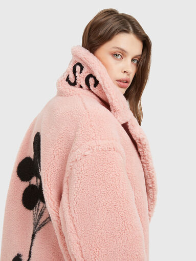 POLLY pink coat with accent back - 4