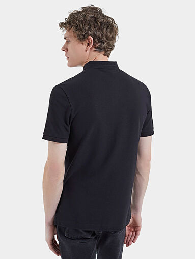Black polo shirt with officer collar - 3