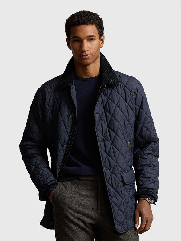 Navy blue quilted jacket - 1