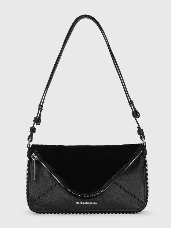 Малка чанта от естесвена кожа с лого - 1