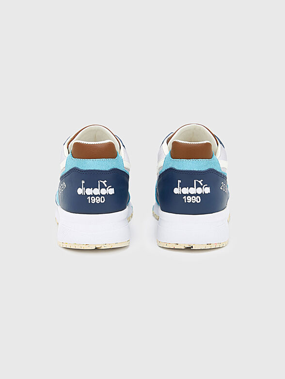 Beige sports shoes with logo embroidery - 4