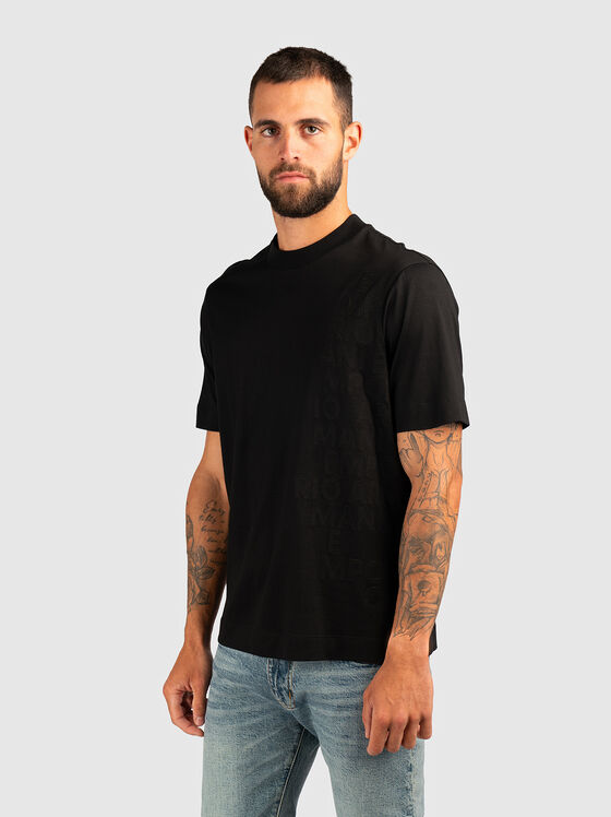 Cotton T-shirt with oval neckline - 1