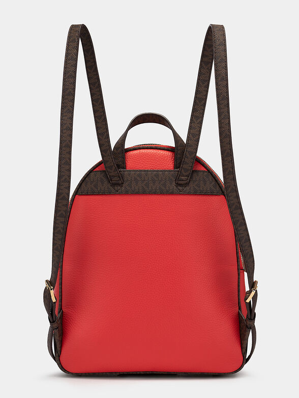 Leather backpack with embossed logo - 2