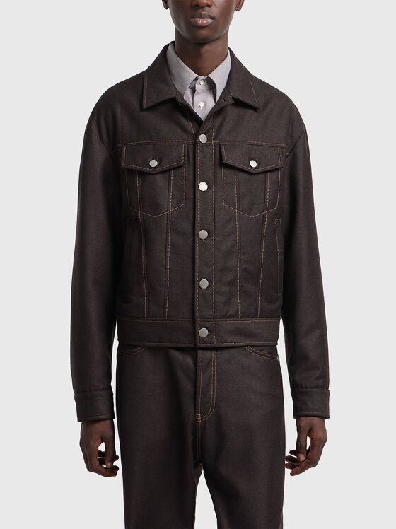 Вълнено яке с контрастни шевове - 1