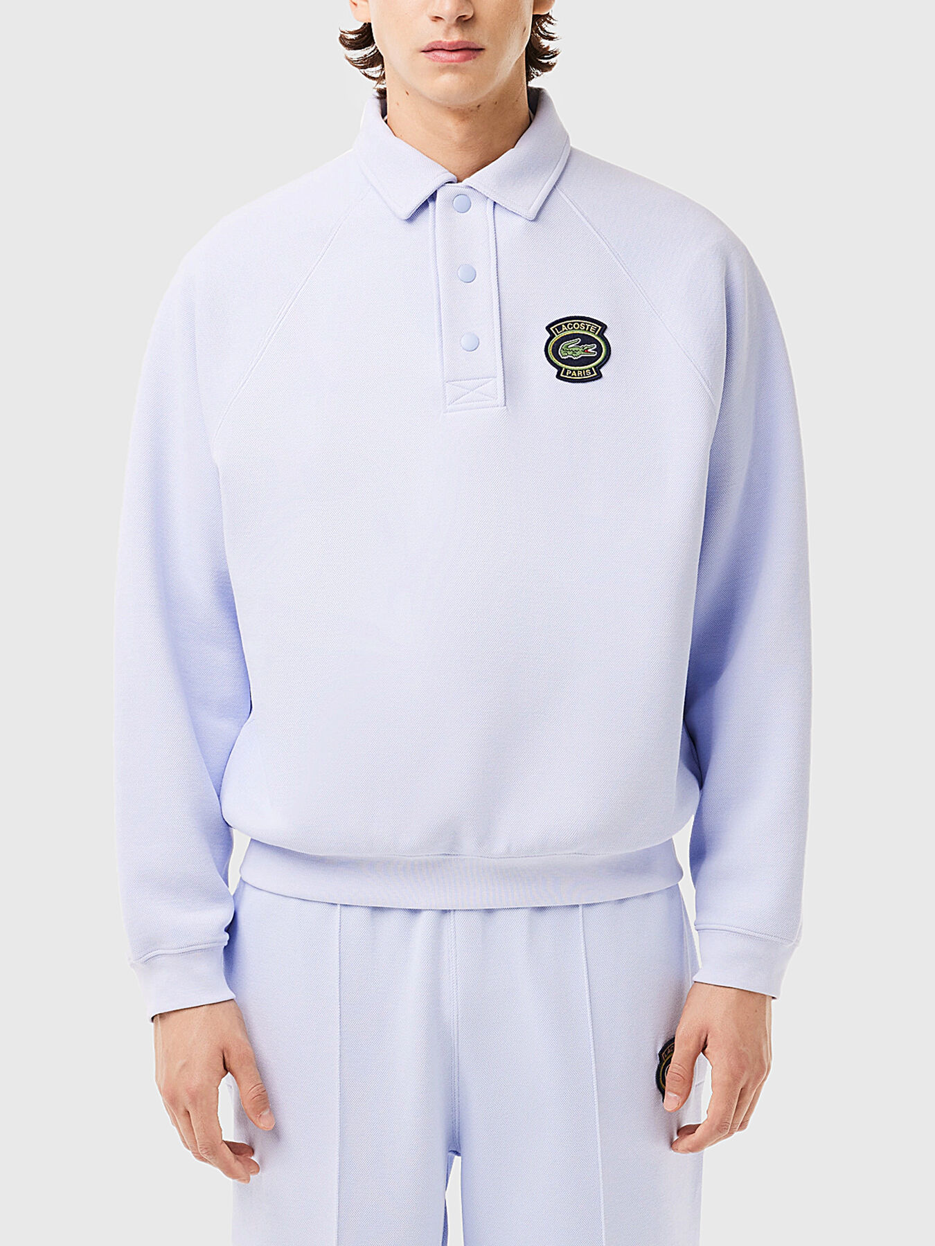 Piqué sweatshirt with logo detail brand LACOSTE — Globalbrandsstore.com/en