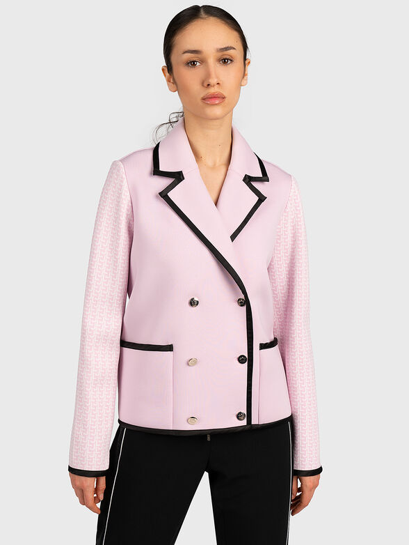 Black blazer with logo details - 1