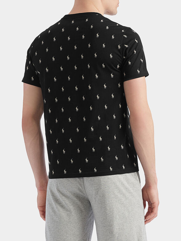 Black cotton t-shirt with logo details - 2