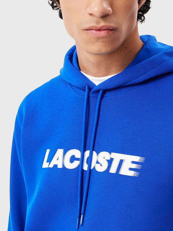 Sweatshirt with hood and accent logo print - 3