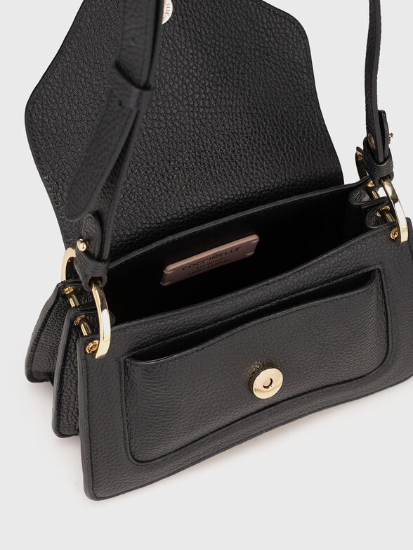 Leather bag with grainy effect and logo - 6