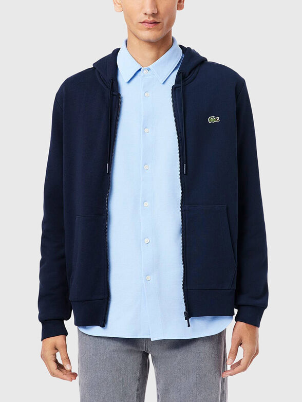 Cotton sweatshirt with logo embroidery - 1