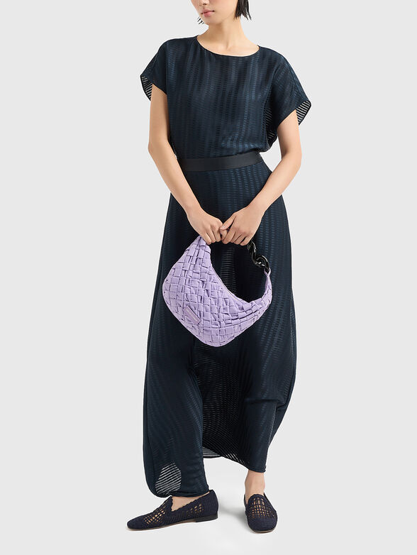 Top with geometric design in dark blue - 2