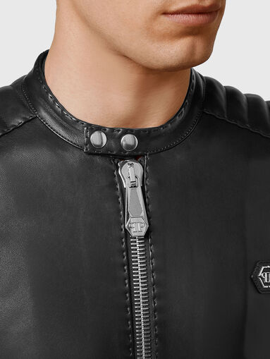 Black leather jacket - 5