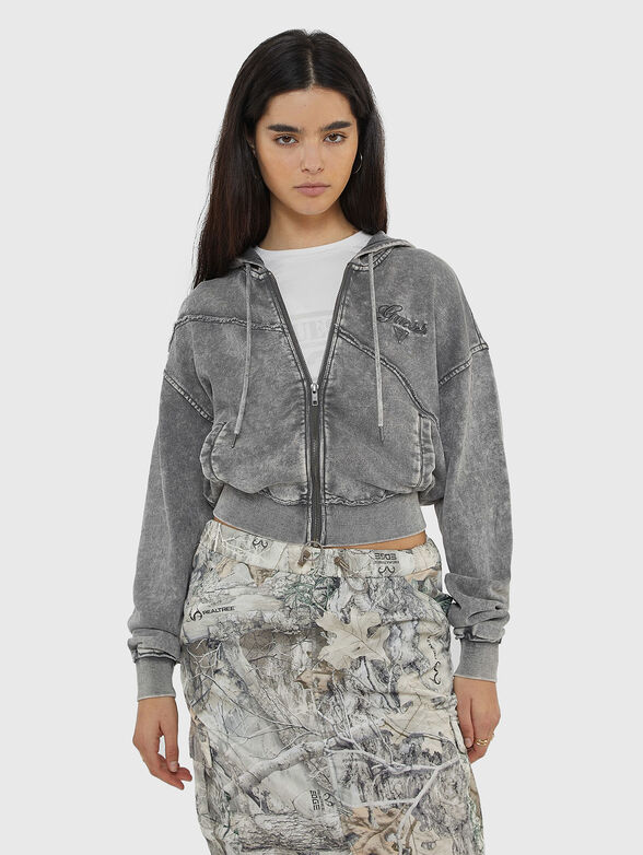 Sweatshirt with washed effect in blue colour - 1