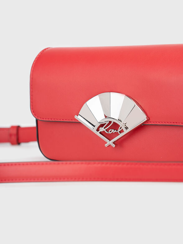 K/SIGNATURE beige leather bag with logo accent - 4