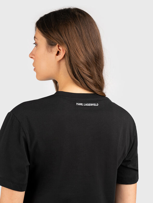 Black T-shirt with logo print - 3