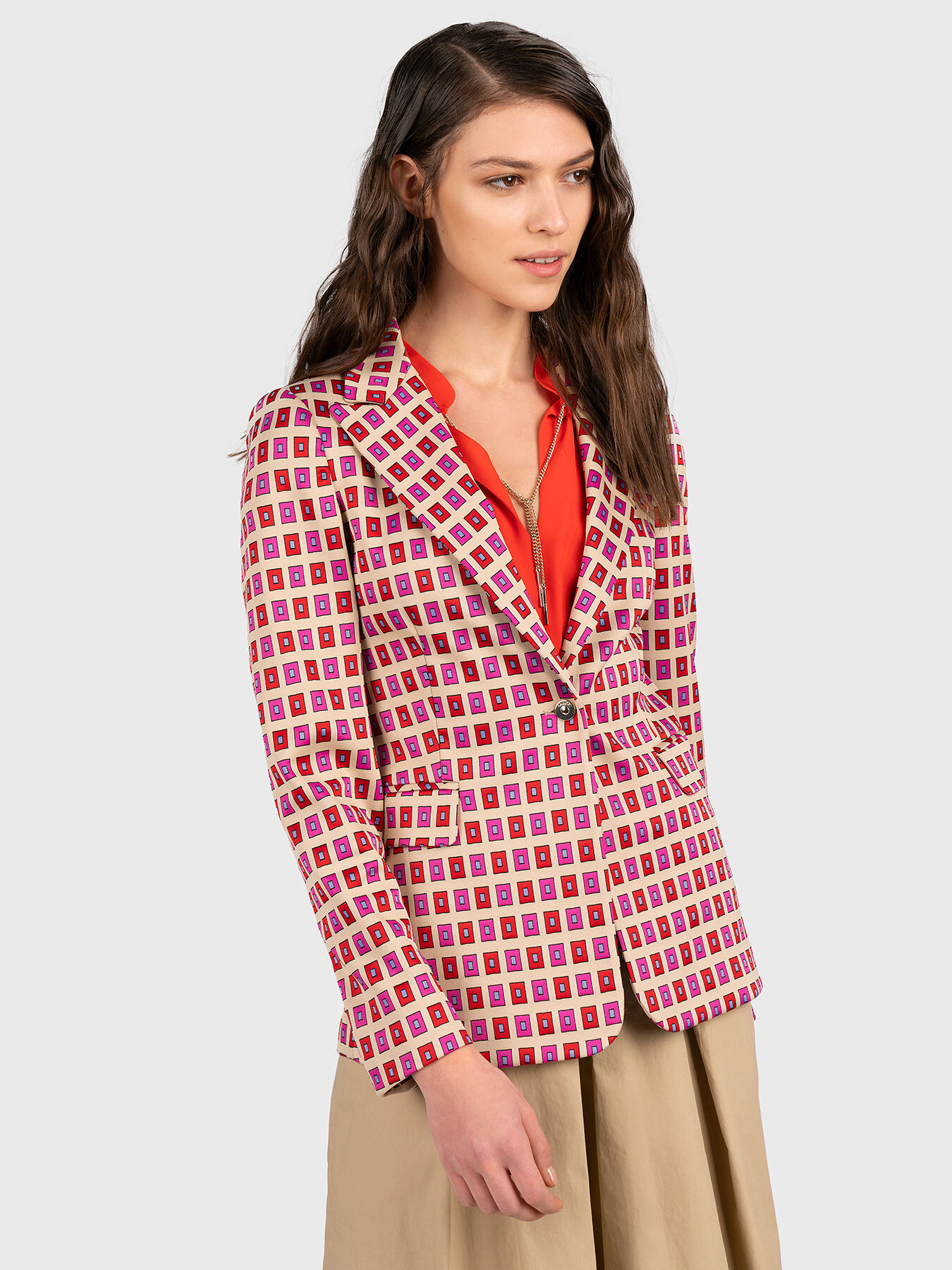 Blazer with colorful print brand LIU JO Globalbrandsstore en
