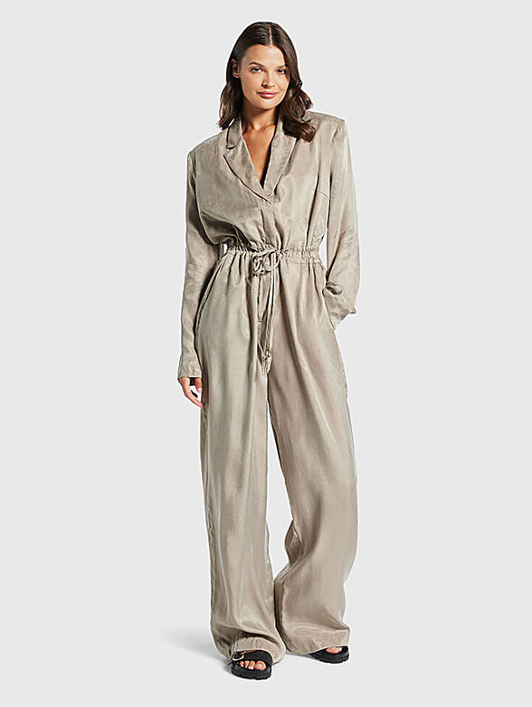 Wide leg jumpsuit with ties - 1