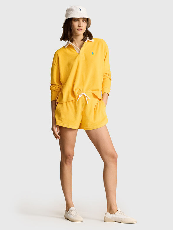 Yellow plush sports shorts - 4