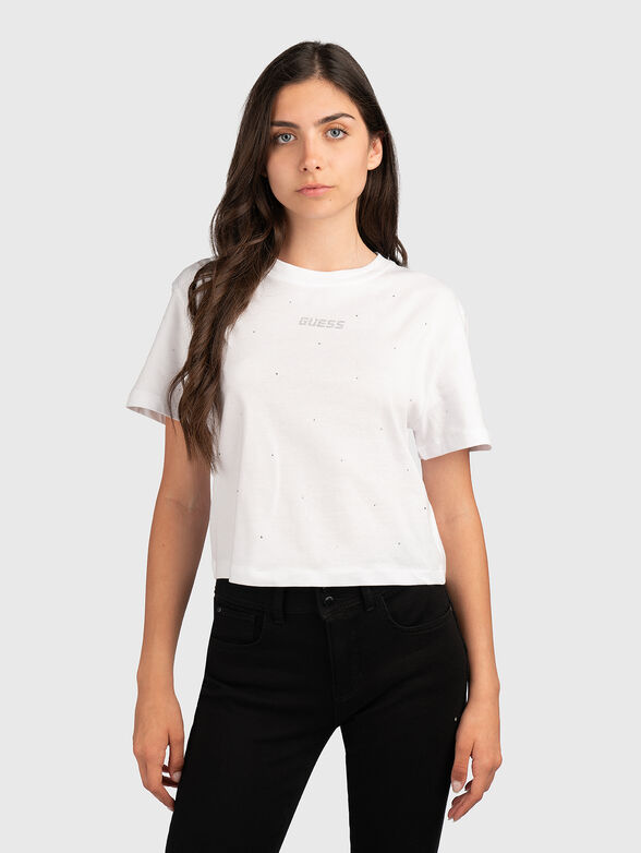 PRIMULA rhinestones T-shirt with oval neckline - 1