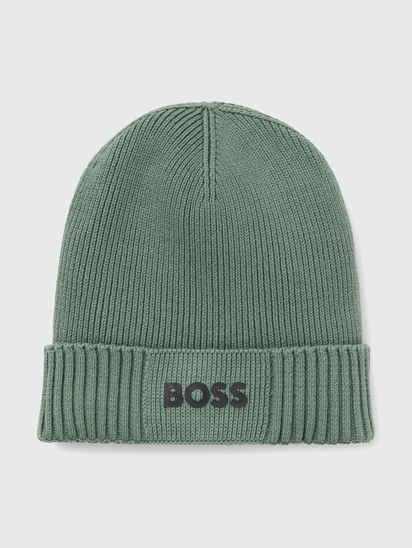 Knitted hat with accent logo - 1