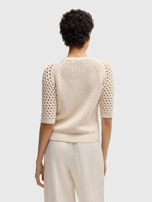Knitted sweater with oval neckline - 3