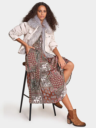 Midi dress with paisley print - 5