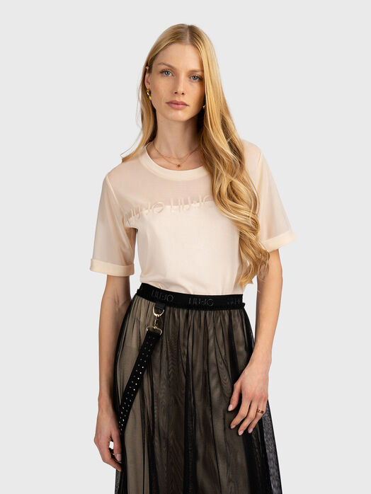 T-shirt with translucent effect and logo