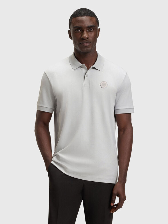 Grey polo shirt with logo - 1