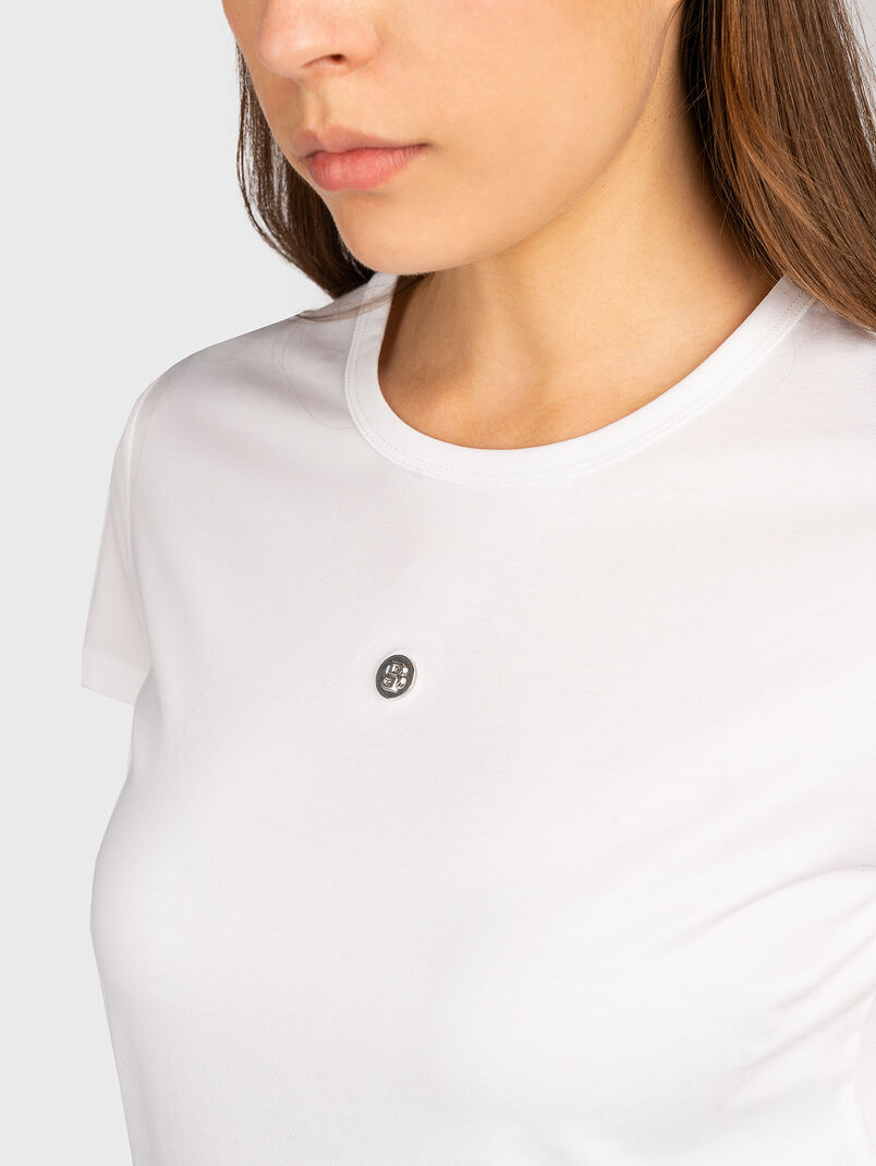 T-shirt with mini logo in beige - 3