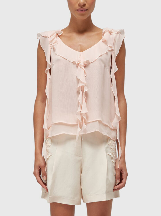 Топ от жоржет с волани - 1