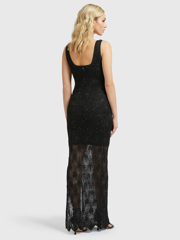 LIZA black dress with semi-sheer effect - 2