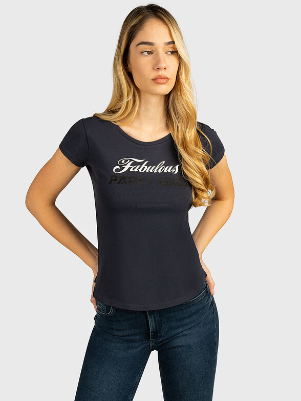 TSL 052 dark blue T-shirt with prints - 1