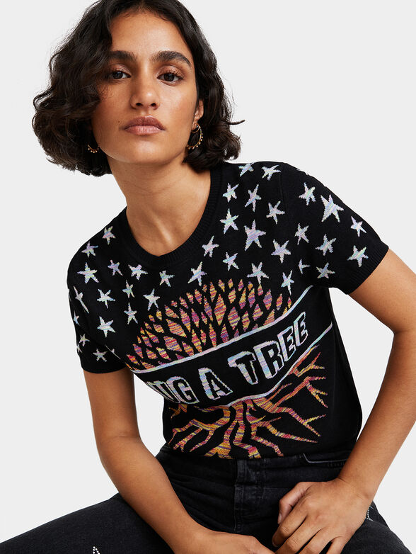HUG A TREE Jacquard knit sweater - 4