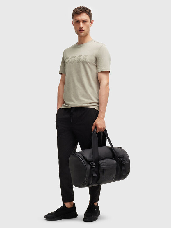 Beige T-shirt with logo print - 2
