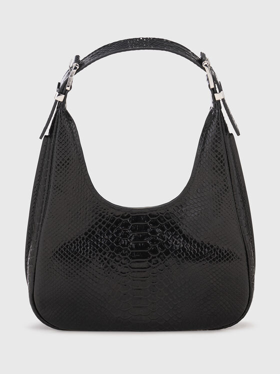 Leather hobo bag with croco effect - 2