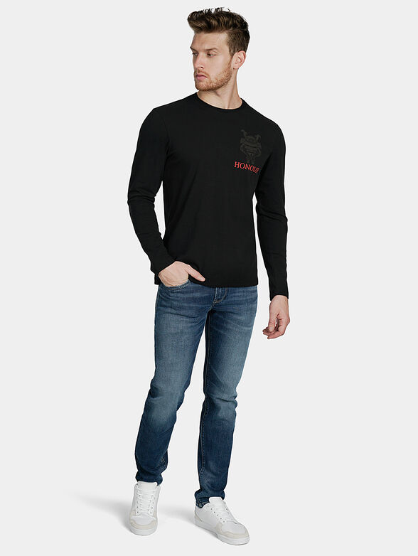 Black blouse with contrasting elements - 0