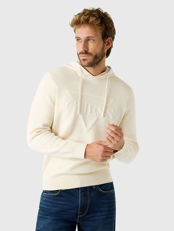 Hooded sweater with embossed logo - 1