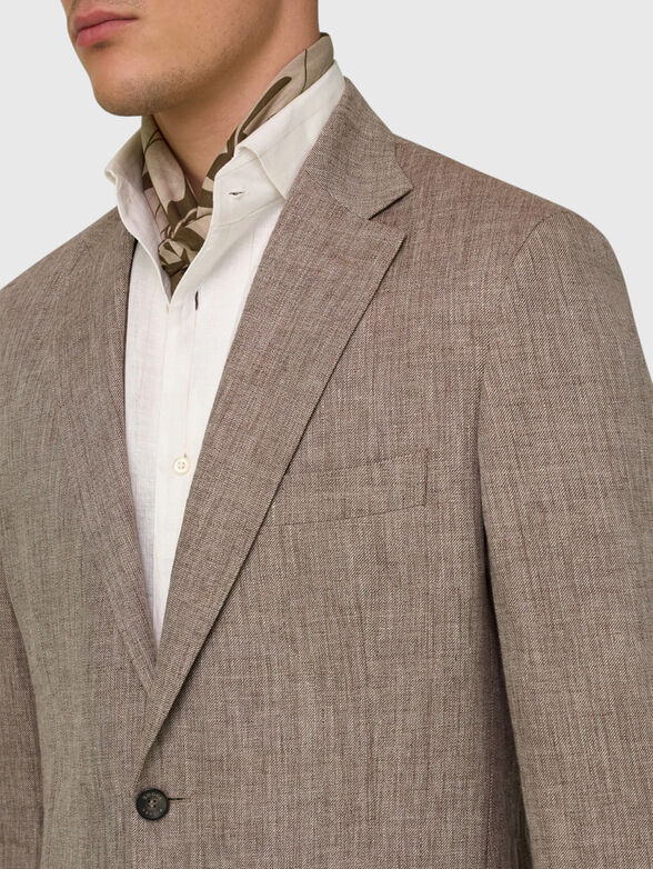 Single-breasted linen jacket - 4